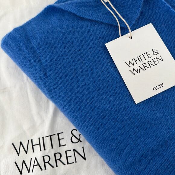 White & Warren Blue Canvas Cashmere Travel Wrap One Size - Picture 2 of 6